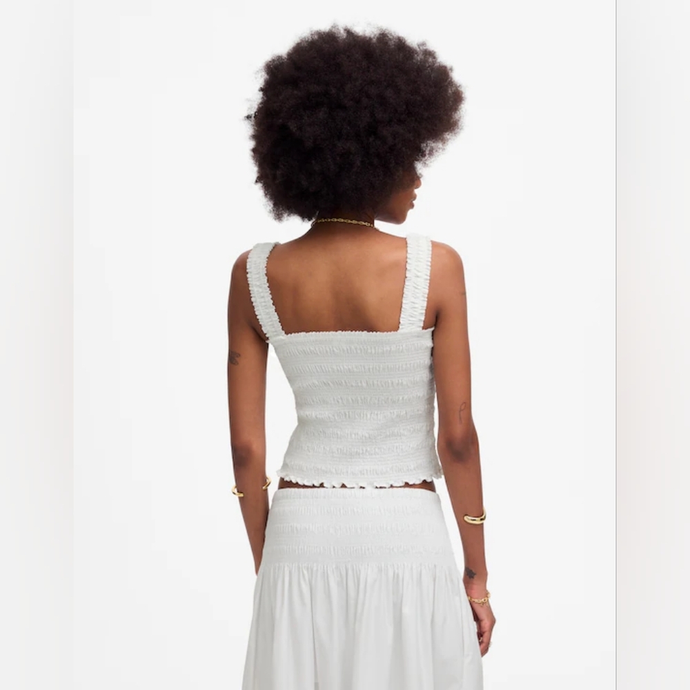 NWT Madewell Poplin Smocked Tank Size XS - Picture 9 of 9